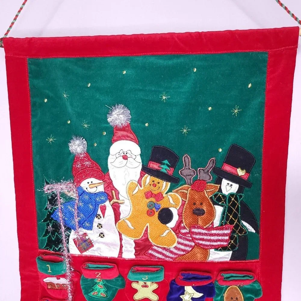 Hang Countdown Advent Calendar Santa Gingerbread Men Snowman Imperfect